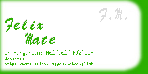 felix mate business card